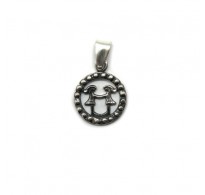 PE001346 Genuine sterling silver pendant charm solid hallmarked 925 zodiac sign Gemini